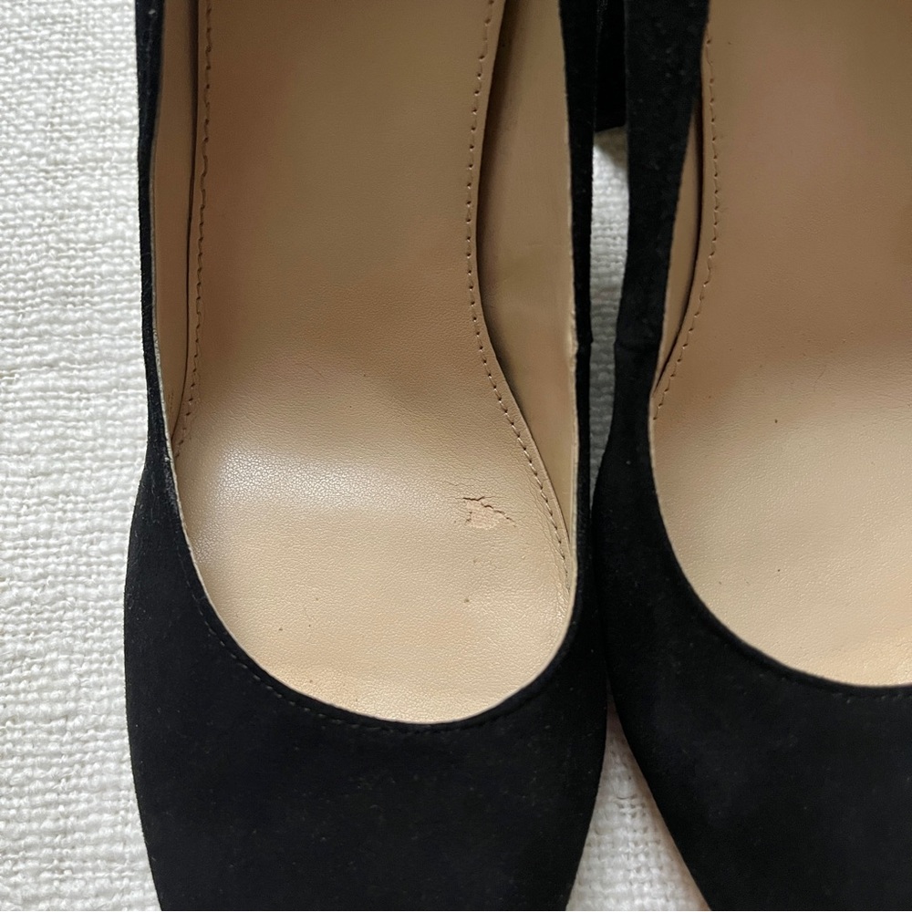 Marc Fisher black velvet leather pump heels size women’s US 9 shoes - Picture 4 of 9